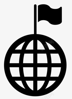 民族主义旗帜全球性图标图标