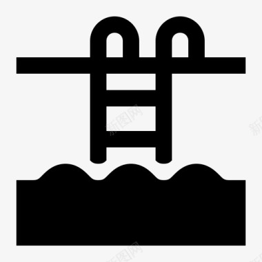 游泳池旅行度假图标图标