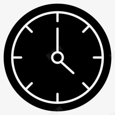 时钟时间抽象实心图标图标