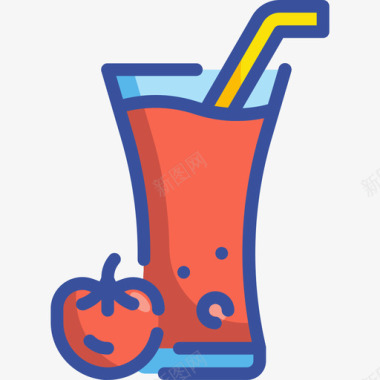 番茄汁饮料25原色图标图标