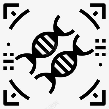 多彩DNADna链生物识别固体图标图标