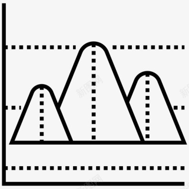 部门分布图山图曲线图数据可视化图标图标