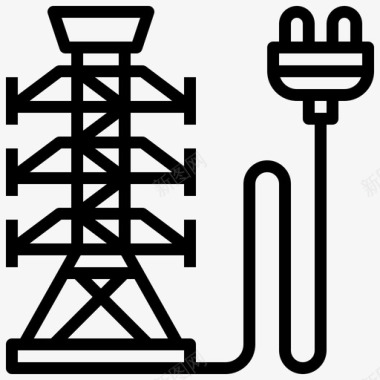 电源线插头电能电妇科图标图标