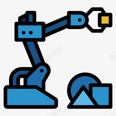 机械标志图片机械臂教育314线性颜色图标图标