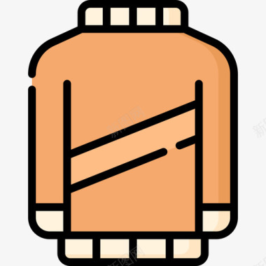 毛衣针织衫毛衣北极29线性颜色图标图标