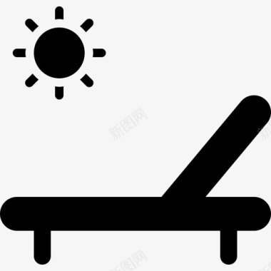 折叠日光浴休息室户外放松图标图标
