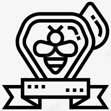 徽章横幅蜜蜂图标图标