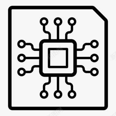 微型芯片微芯片计算机硬件图标图标