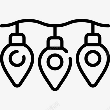 灯具灯具圣诞装饰4线性图标图标