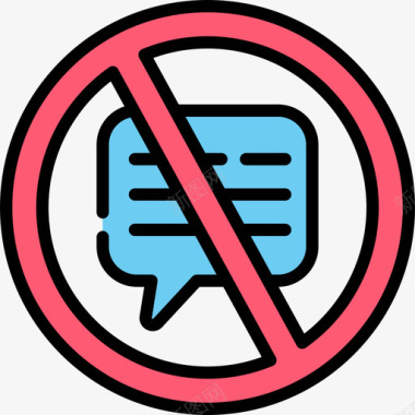 禁止说话说话信号禁止5线颜色图标图标