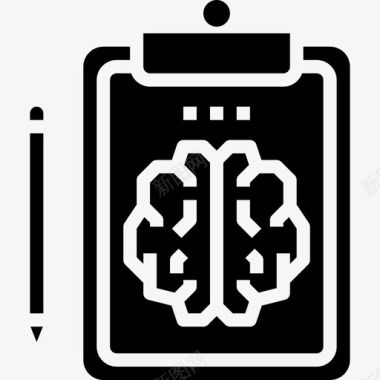 大脑开心剪贴板大脑概念2填充图标图标