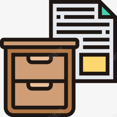 TOP10排名文件柜文件和文件10线性颜色图标图标