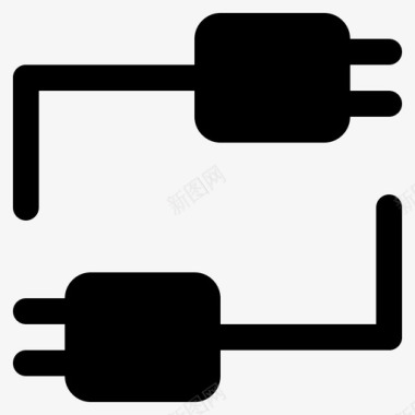 连接互通插头电池连接图标图标