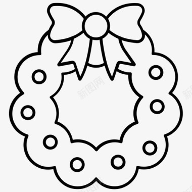 花环圣诞节装饰图标图标