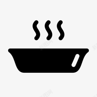 带烟烤盘烘焙烤箱图标图标