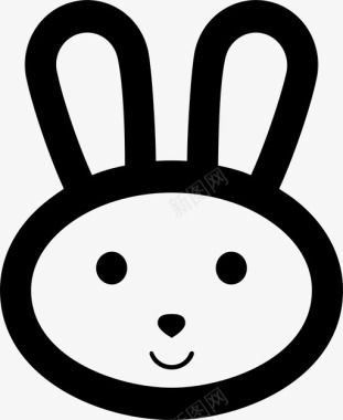 兔子动物兔子耳朵图标图标