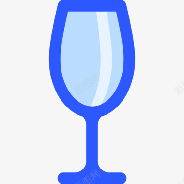 玻璃餐具蓝色图标图标