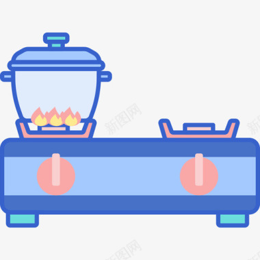 家用电器素材烹饪家用电器3线颜色图标图标