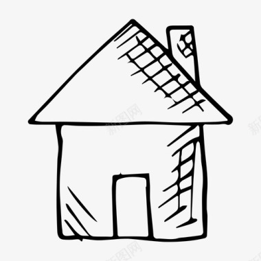 家手绘房子图标图标