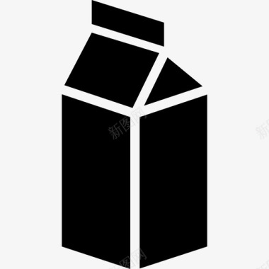 牛奶饮料面包店固体图标图标