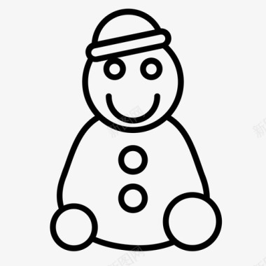 冬天的雪人圣诞节装饰雪人图标图标