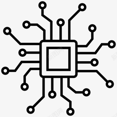 芯片电路人工智能电子电路图标图标