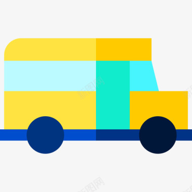 小型巴士公共交通19扁平图标图标