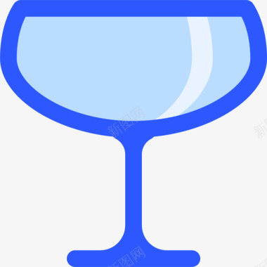 香槟杯餐具蓝色图标图标