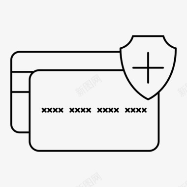 四季之夏信用卡保护增加信用卡安全图标图标