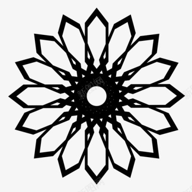 花朵抽象艺术曼陀罗图标图标