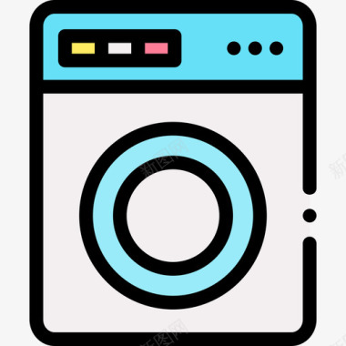 cad家装洗衣机家装66线颜色图标图标