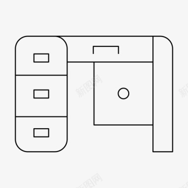 俯视桌子书桌装饰家具图标图标