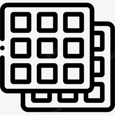 华夫饼华夫饼面包店93直系图标图标