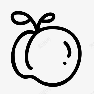 手绘桃熟食水果图标图标