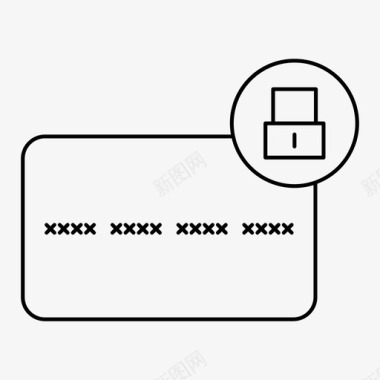 四季之夏信用卡锁信用卡保护图标图标