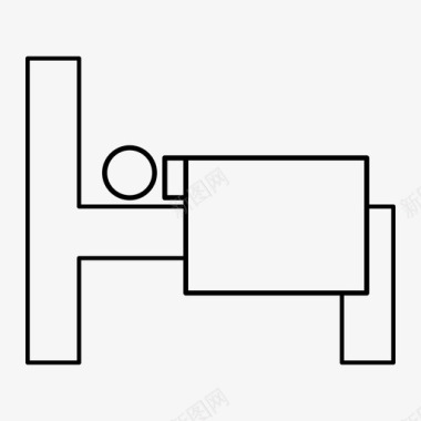 病人休息睡觉休息生病图标图标