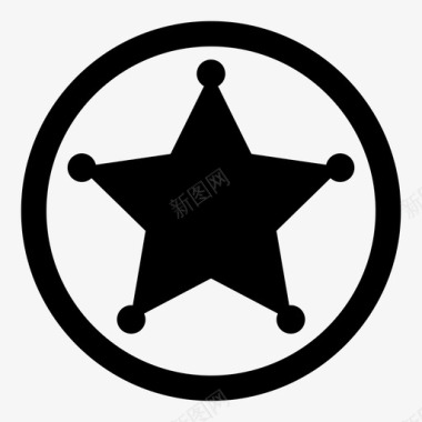 星星徽章圆圈图标图标