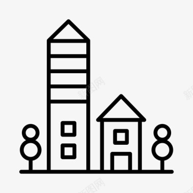 村庄村庄建筑物城市图标图标