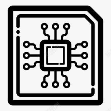 处理器硬件图标微芯片计算机硬件图标图标