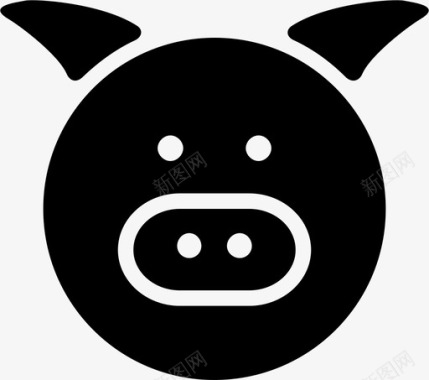 小猪动物头图标图标