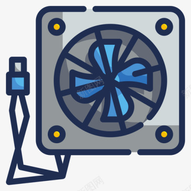 风扇叶子风扇计算机硬件26线颜色图标图标