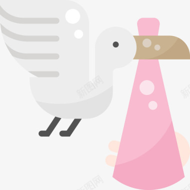 鸟鹳婴儿淋浴46扁平图标图标