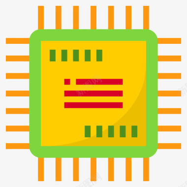 第六代处理器处理器网络技术14扁平图标图标