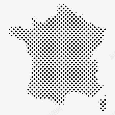 法国虚线图点点国家地图图标图标