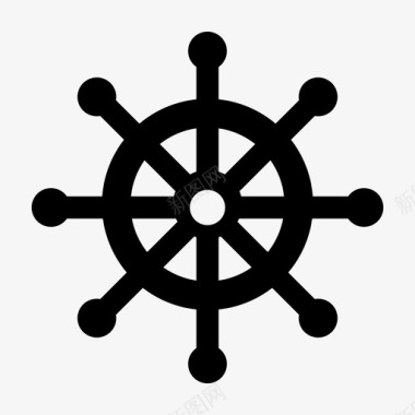 帆船轮船轮方向盘图标图标