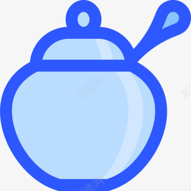 碗餐具蓝色图标图标