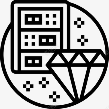 托管服务器机架服务器网络托管48线性图标图标