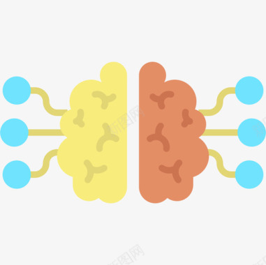 智能人工大脑人工智能51扁平图标图标