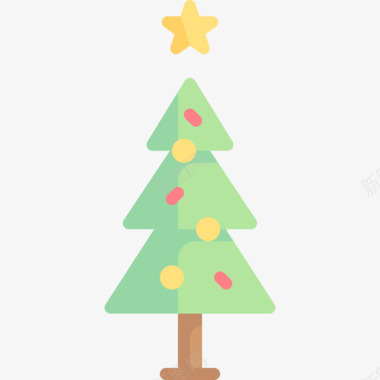 圣诞树圣诞装饰3扁平图标图标