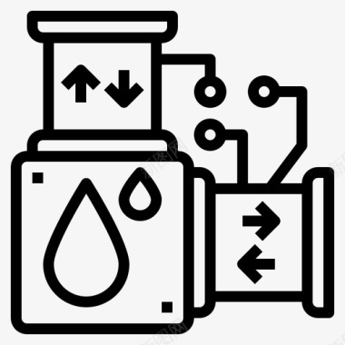 智慧城市水智慧城市38线性图标图标